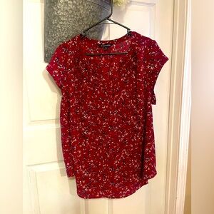 Floral Red Women's Top 2x